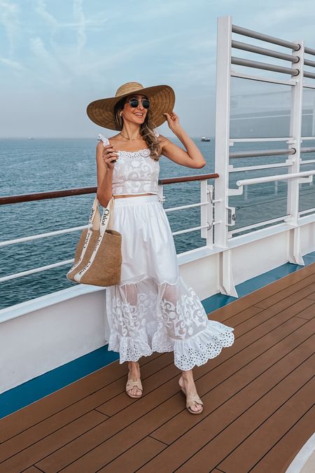 White skirt and top set. Looks feminine and chic 
Runs tts / wearing a Size small 
Cruise / spring outfit idea 

#LTKstyletip #LTKover40 #LTKtravel