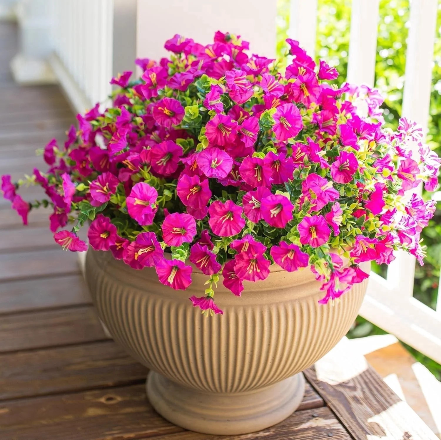 Scidweet 12 Bundles Artificial Fake Flowers Outdoor, Faux Plastic Plants Decoration for Outside U... | Walmart (US)