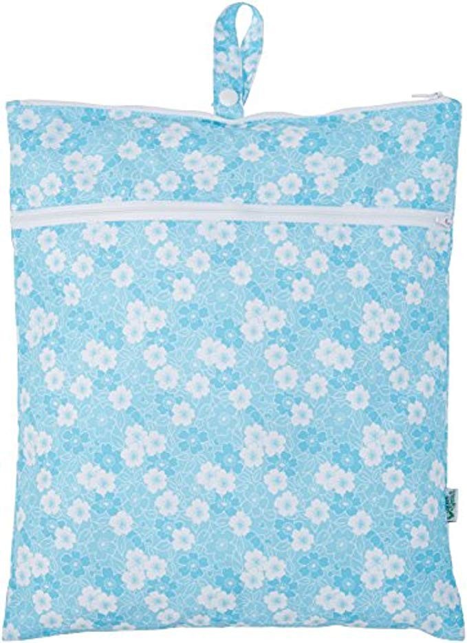green sprouts by i play. Waterproof Travel Wet Bag, Aqua Floral, One Size | Amazon (US)
