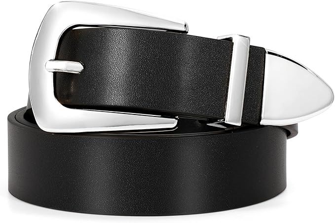 SUOSDEY Women's Leather Belts Vintage Western Belt Metal Tailed Faux Leather Ladies Belts for Jea... | Amazon (US)