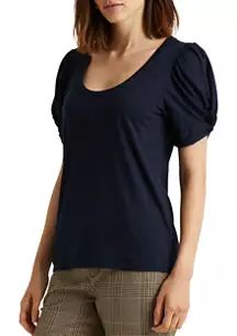 Cotton-Blend Puff-Sleeve T-Shirt | Belk
