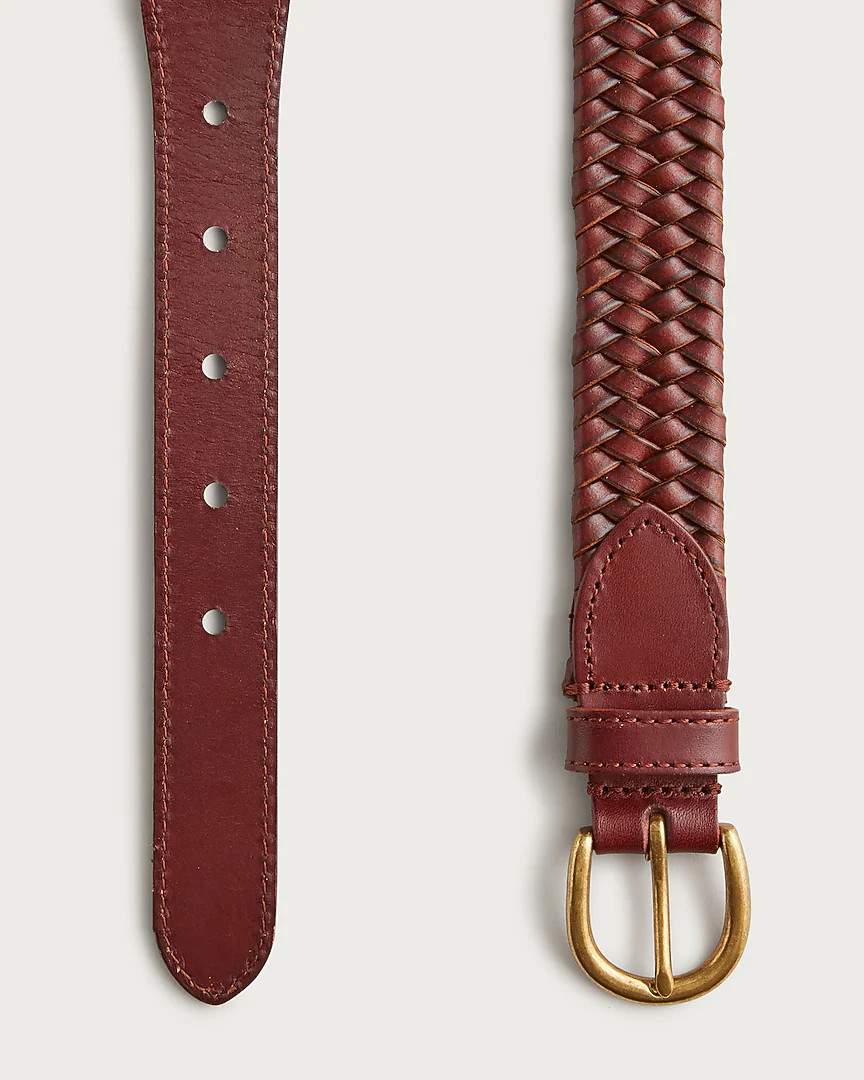 Woven elasticated Italian leather belt | J. Crew US