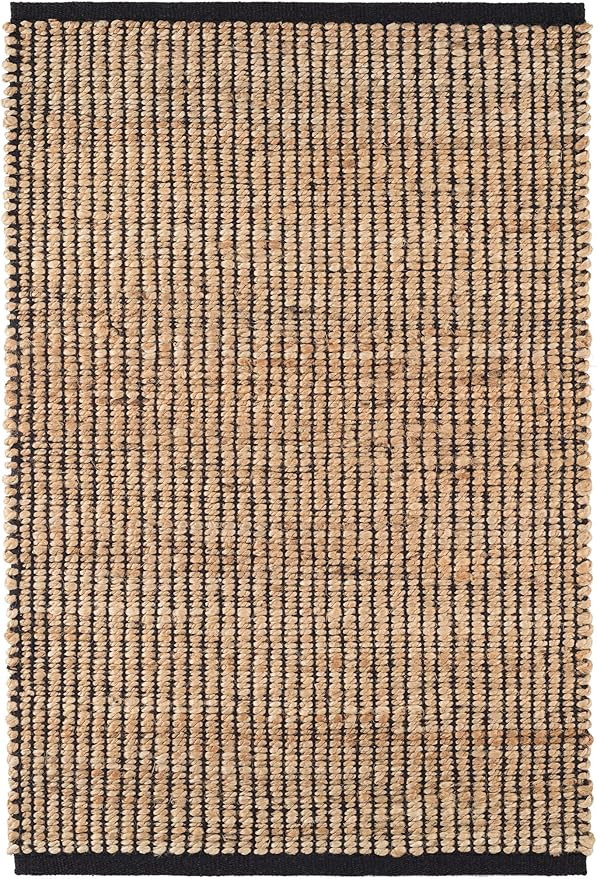 Dash & Albert Gridwork Black Handwoven Jute Rug, 5 X 8 Feet, Black Solid Pattern | Amazon (US)