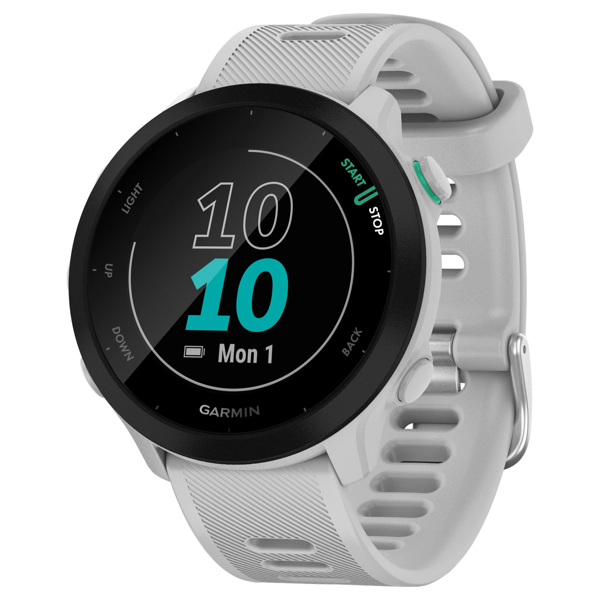 Garmin Forerunner 55 Smart Watch with Step Counter, Heart Rate Monitor and GPS Enabled in White | GRM0256201 | Lowe's