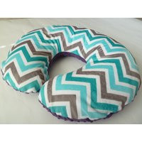 Minky Nursing Pillow Cover. Topaz Chevron You Choose The Dimple Dot Back. Back Is Pictured With Jewe | Etsy (US)