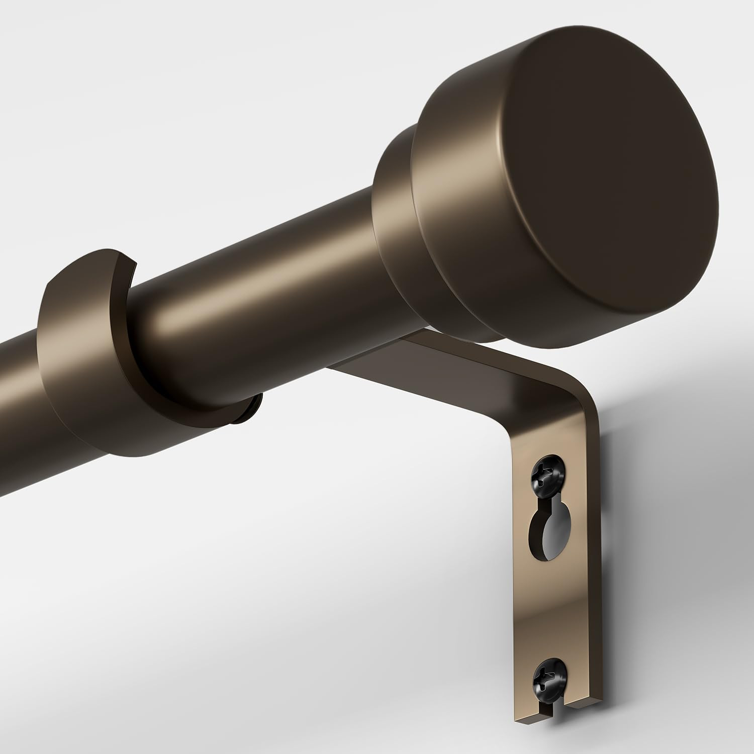 Oneach Brown Curtain Rods for Windows 66 to 120 Inch, 1 Inch Pole Adjustable Length Heavy Duty Me... | Amazon (US)