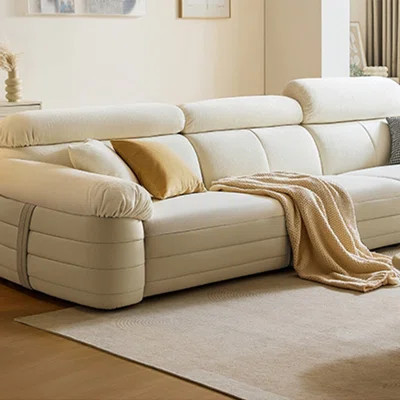 Cream fabric in-line sofa | Wayfair North America