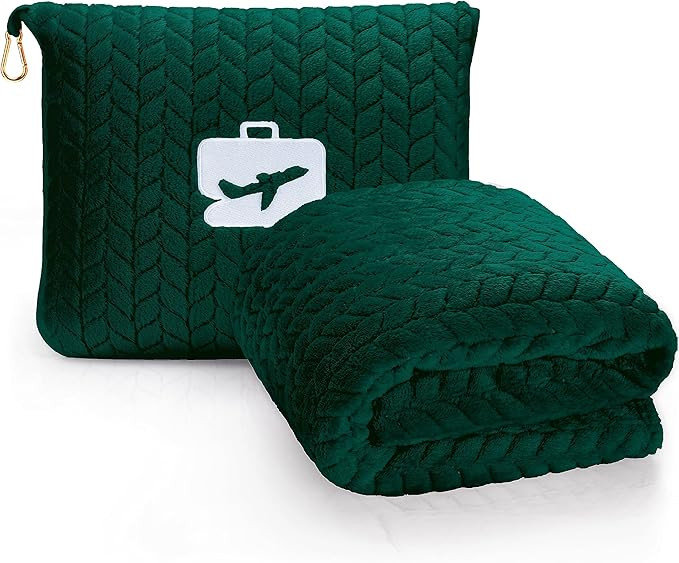 EverSnug Premium Travel Blanket Pillow - Soft 2 in 1 Airplane Blanket with Soft Bag Pillowcase, H... | Amazon (US)