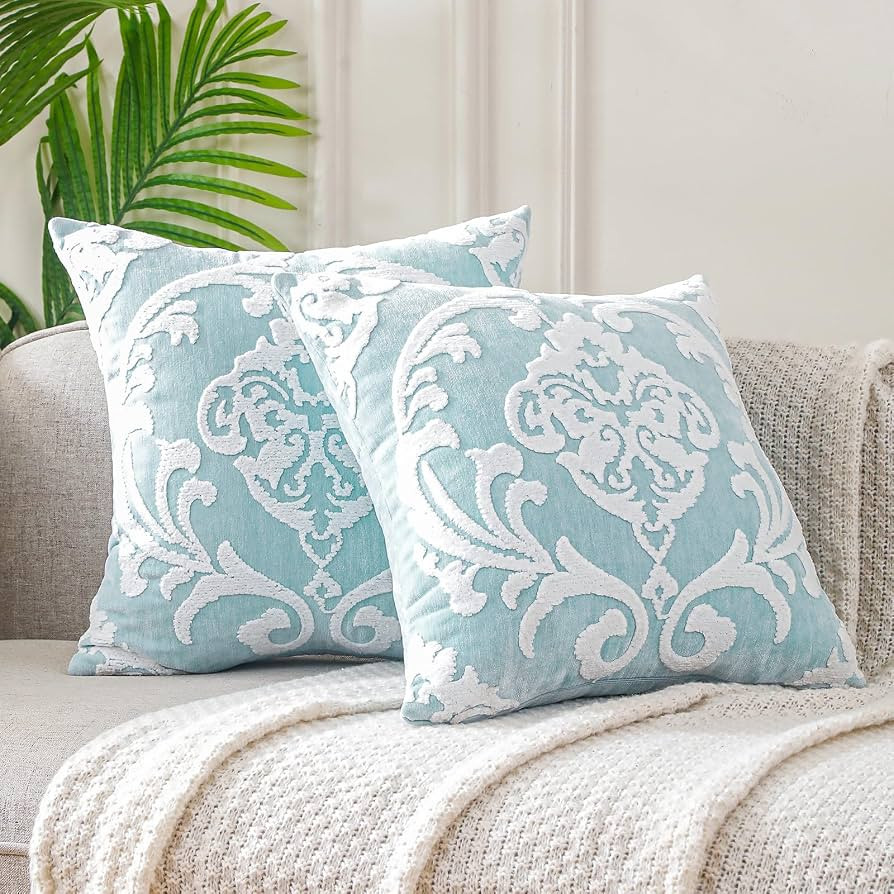HPUK Embroidered Boho Throw Pillow Covers 18x18 inch, Set of 2 Emroidery Accent Couch Pillows for... | Amazon (US)