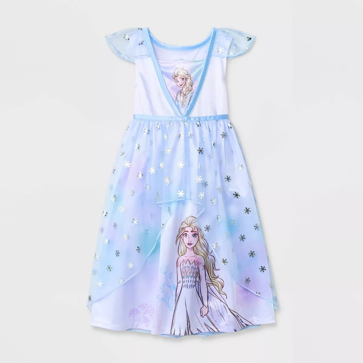 Toddler Girls' Frozen Elsa NightGown Pajama - Blue/White | Target