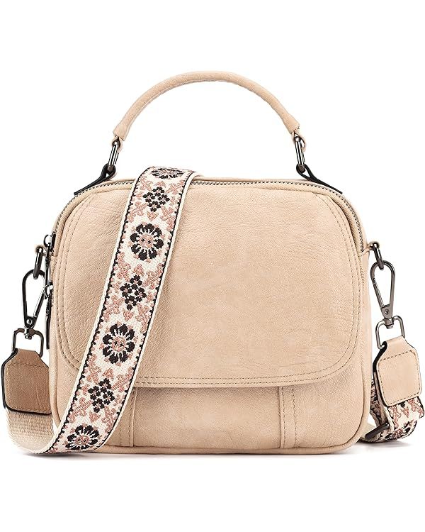 OPAGE Small Leather Crossbody Bags for Women, Cross Body Shoulder Handbags Crossbody Purses for W... | Amazon (US)