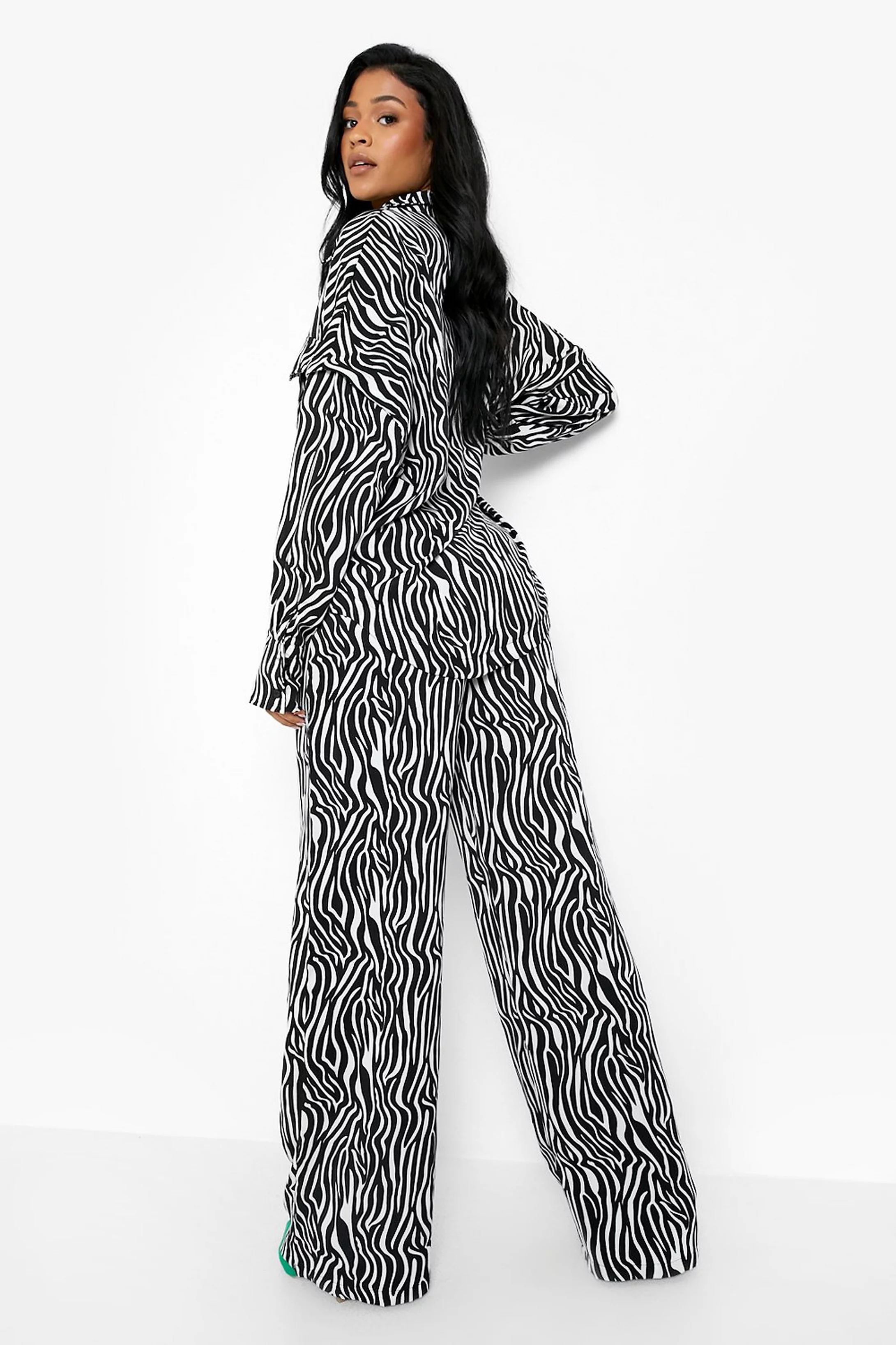 Tall Zebra Print Wide Leg Trouser | Boohoo.com (US & CA)