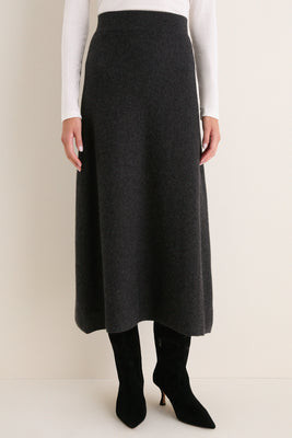 Charcoal Cashmere Maeve Midi Skirt | Tuckernuck (US)
