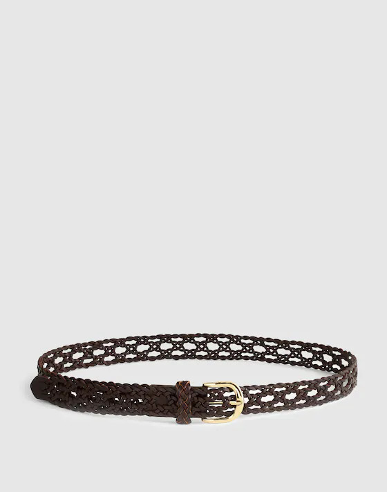 Open-Weave Wide Belt in Leather | Madewell