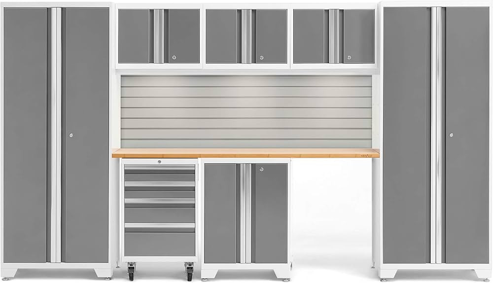 ‎‎NewAge Products Garage Storage Cabinet Bold Series White 8 PC Set (2X 30in Locker, 2-Door B... | Amazon (US)