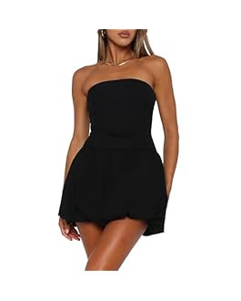 MYBFYABO Women Y2k Puff Bubble Dress 2024 Summer Strapless Mini Dress Casual Patchwork Bandeau Tu... | Amazon (US)