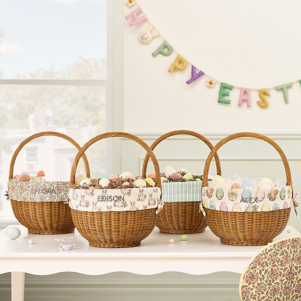 Pink Chicken Woven Easter Basket w/ Liner | West Elm (US)