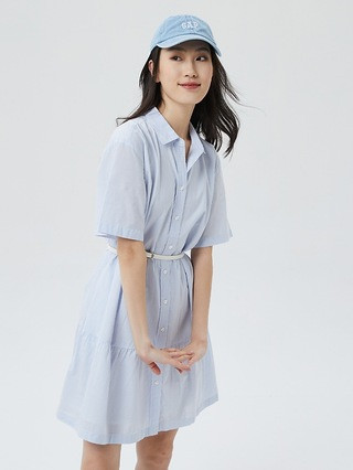Tiered Mini Shirt Dress | Gap (CA)