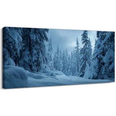 Christmas Winter Scene Canvas Wall Art, Snow Forest Canvas Artwork, Frosty Landscape Wall Prints, Nature Wall Decor Poster, Serene Seasonal Pictures f | Wayfair North America