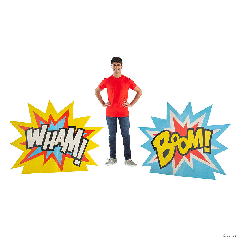 55" x 43" Superhero Explosion Cardboard Cutout Stand-Ups - 2 Pc. | Oriental Trading Company