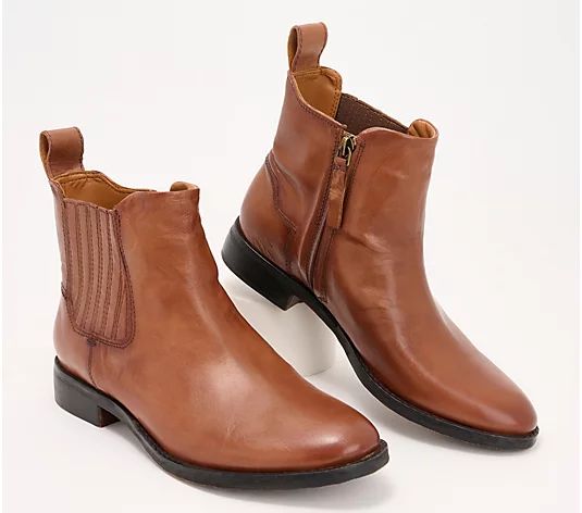 Franco Sarto Leather Chelsea Boots - Linc - QVC.com | QVC