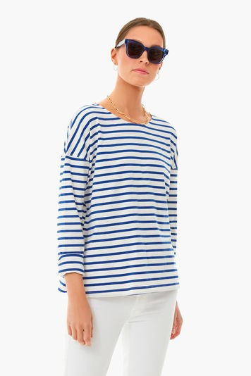 Blue and White Stripe Hayden Tee | Tuckernuck (US)