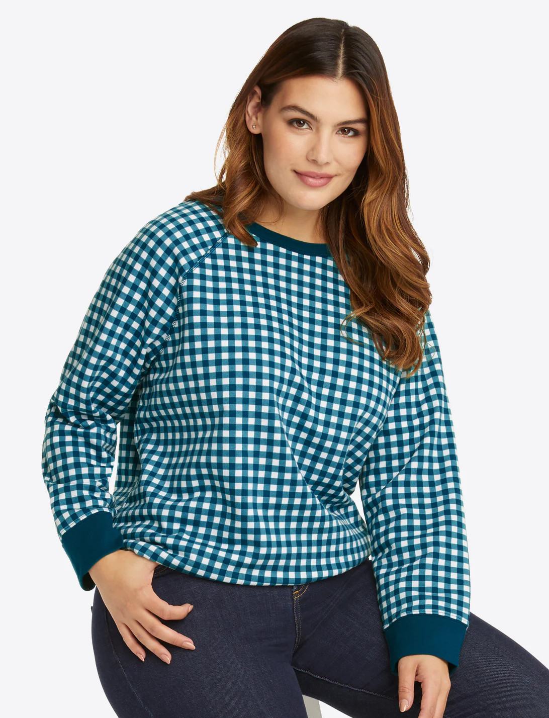 Natalie Sweatshirt in Gingham | Draper James (US)