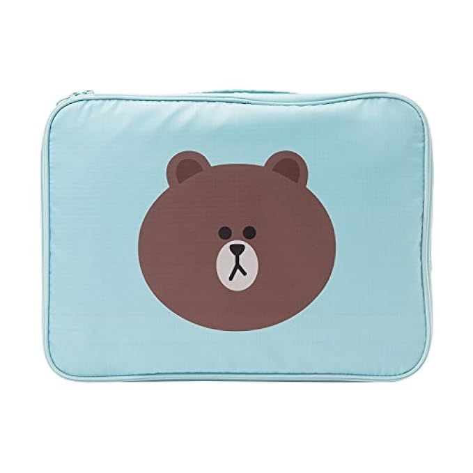 LINE FRIENDS Brown Travel Pouch L Sky Blue | Amazon (US)