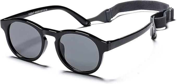 HJSTES Polarized Baby Sunglasses for Toddler Boys Girls, TPEE Flexible Frame with Strap, for Infa... | Amazon (US)
