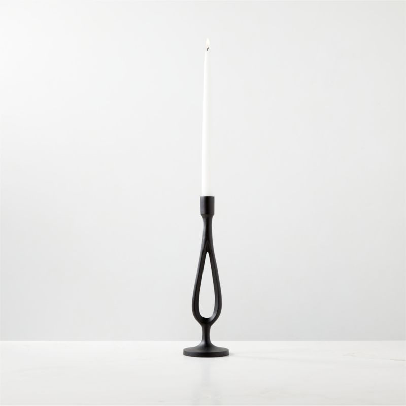 Atura Black Taper Candle Holder Small | CB2 | CB2