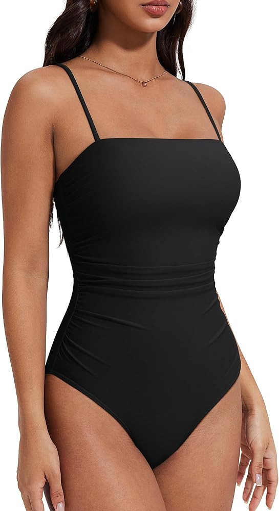 SUUKSESS Women Sexy One Piece Swimsuit Tummy Control Square Neck Bathing Suit | Amazon (US)