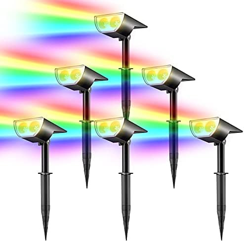 Linkind StarRayS 12 LEDs Solar Landscape Spotlights, Color Changing RGB Solar Powered Outdoor Gar... | Amazon (US)