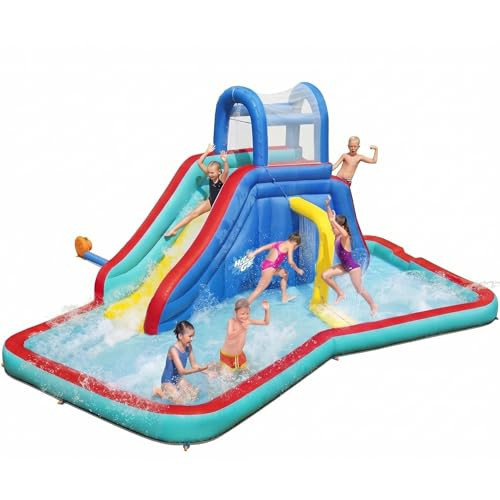 Bestway H2OGO! Waterfall Waves Mega Water Park | Inflatable Slide and Pool Fits Up to 6 Children | Amazon (US)