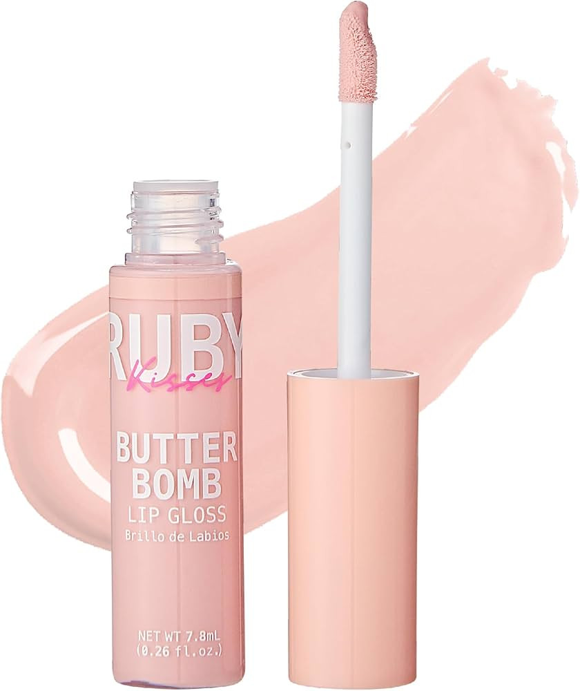 Ruby Kisses Lip Gloss Butter Bomb Gloss Non-Sticky Lip Gloss Vitamin E Natural Nude Lip Makeup - ... | Amazon (US)