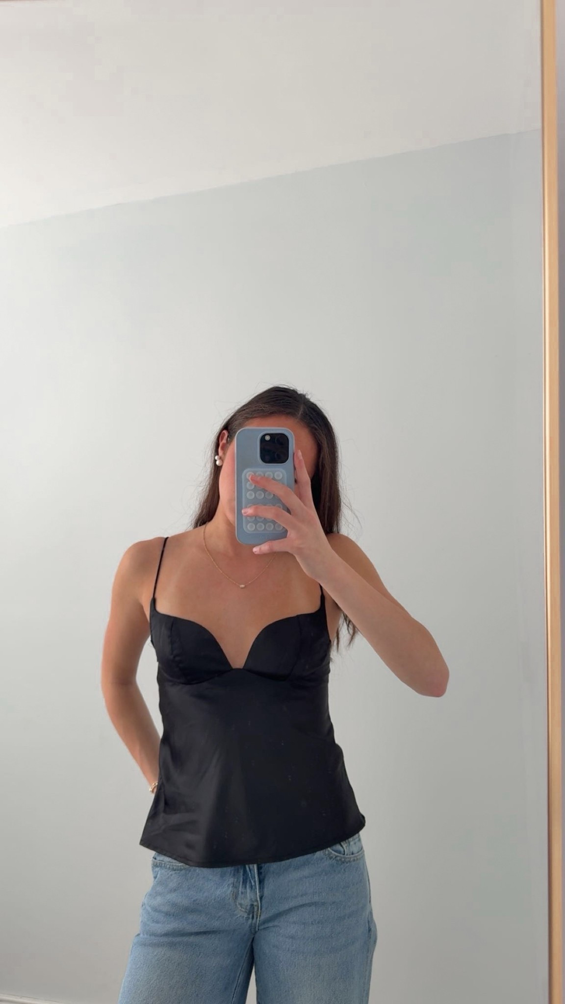 perfect black silk going out top