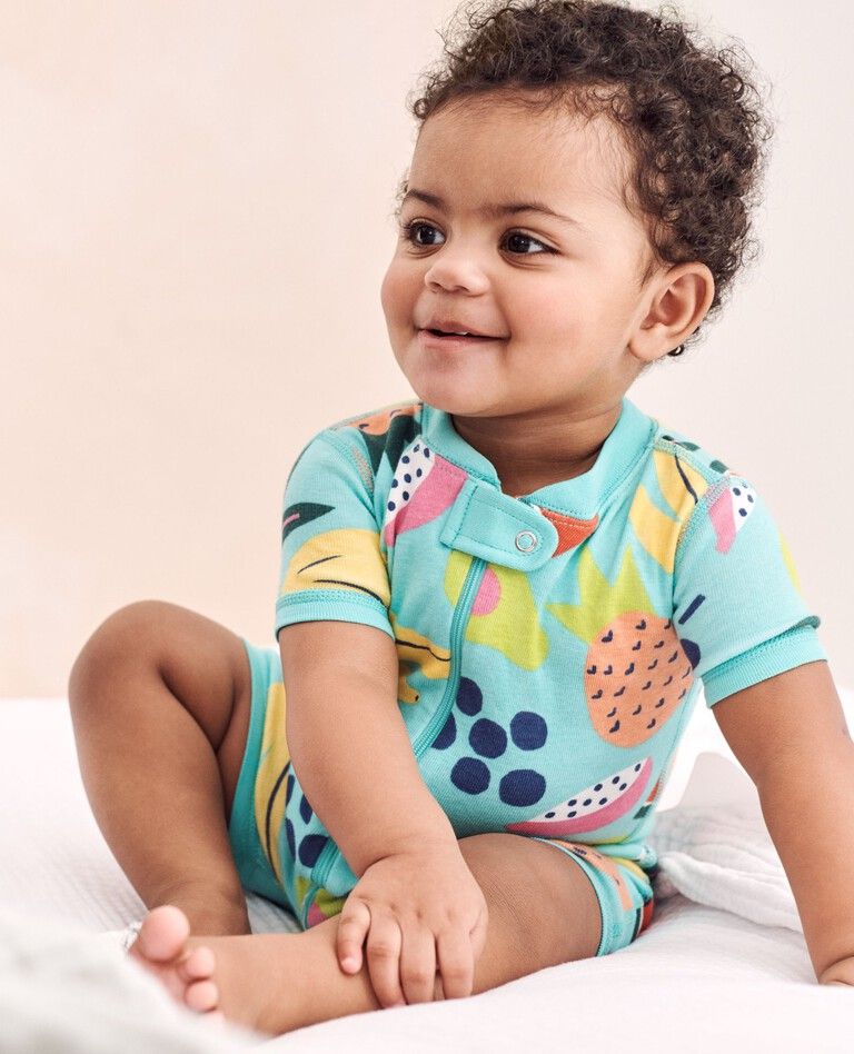 Baby Print 2-Way Zip Shortie Sleeper | Hanna Andersson