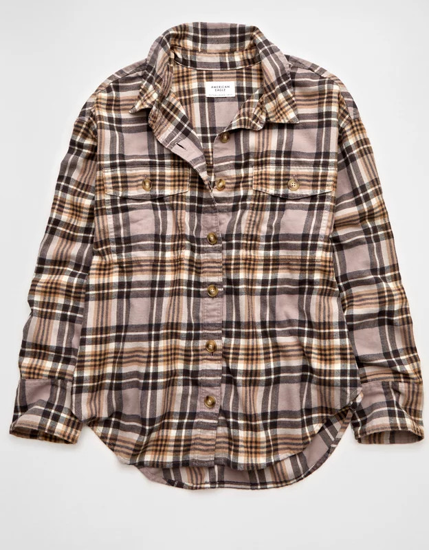 AE Plaid Button-Up Shirt | American Eagle Outfitters (US & CA)