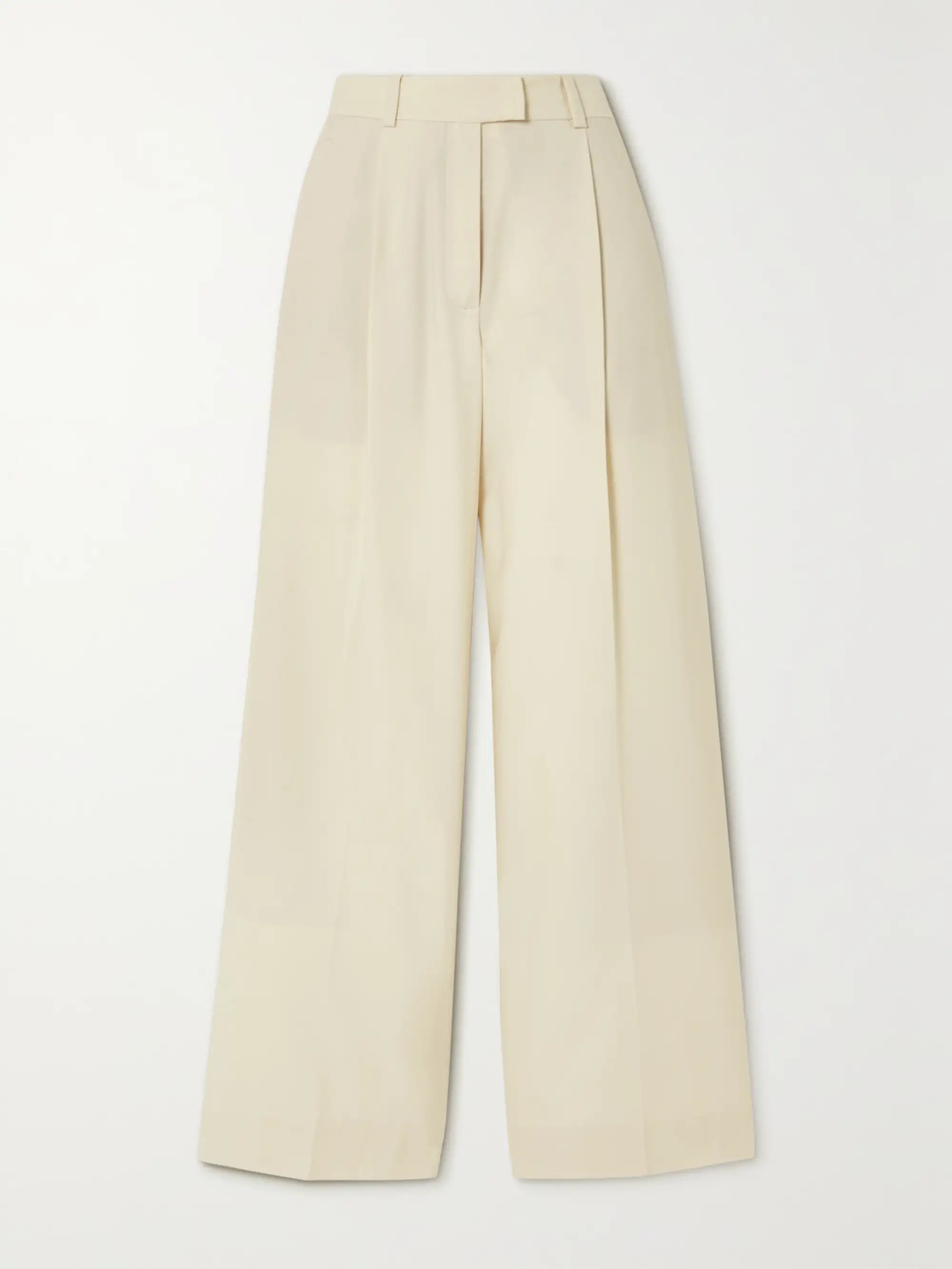 + NET SUSTAIN pleated merino wool-twill wide-leg pants | NET-A-PORTER (US)