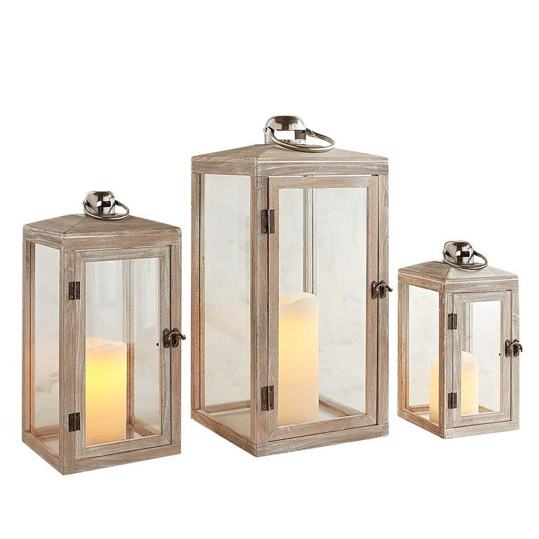 Washington Gray Wooden Lanterns | Pier 1 Imports
