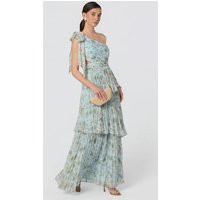 ASTR the Label | Tearra Floral One-Shoulder Tiered Maxi Dress in Light blue floral | Size M | ASTR The Label (US)