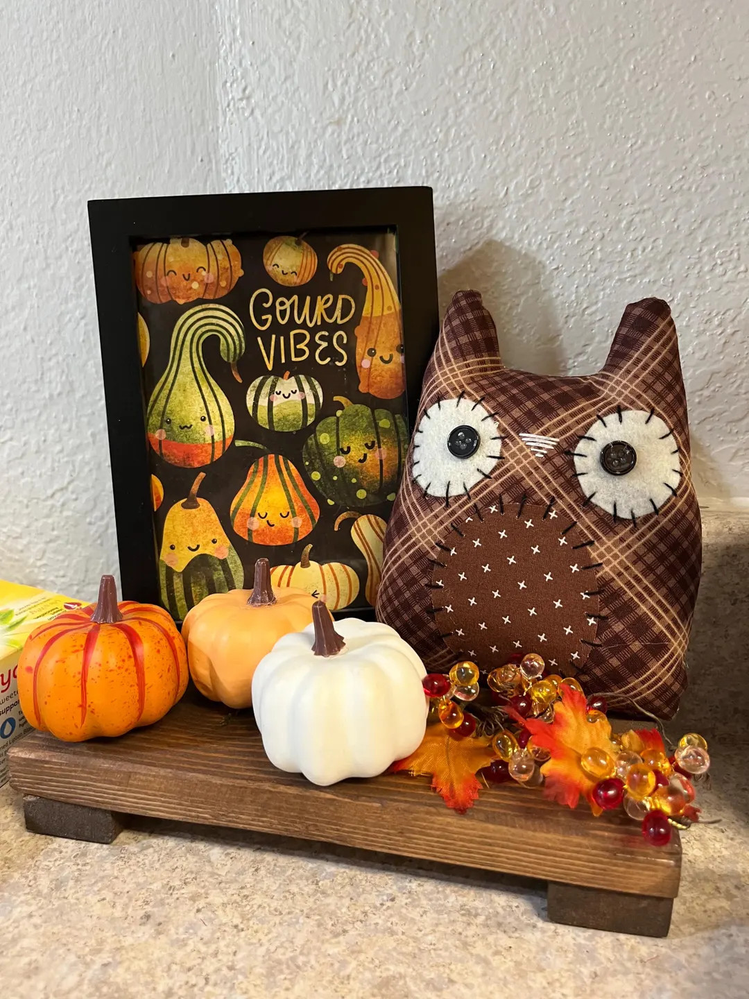 Plush Owl Ornament-handmade Fall / Halloween Tiered Tray Decor / Fall / Bowl Filler / Owl Decor /... | Etsy (US)