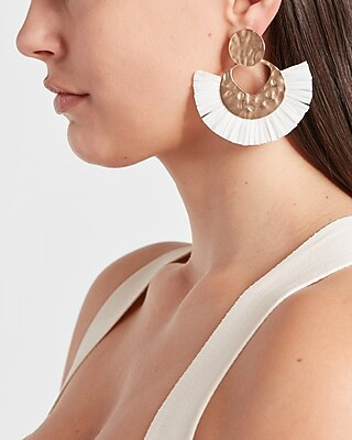 Raffia Tassel Drop Earrings | Express