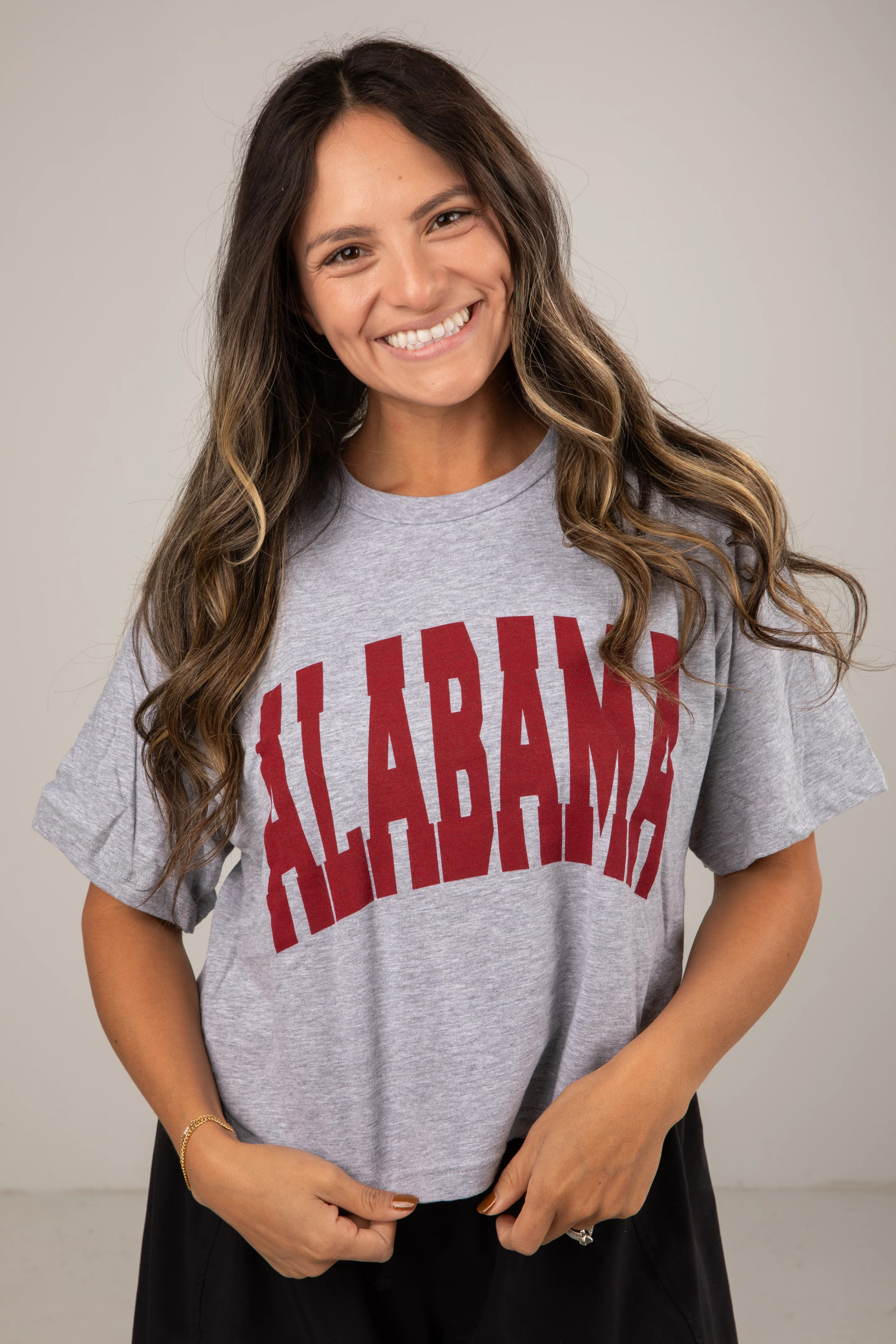 Heather Grey Alabama Cropped Tee | Dress Up