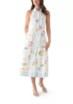 Crown & Ivy Women's Sleeveless Printed Halter Shirtdress | Belk