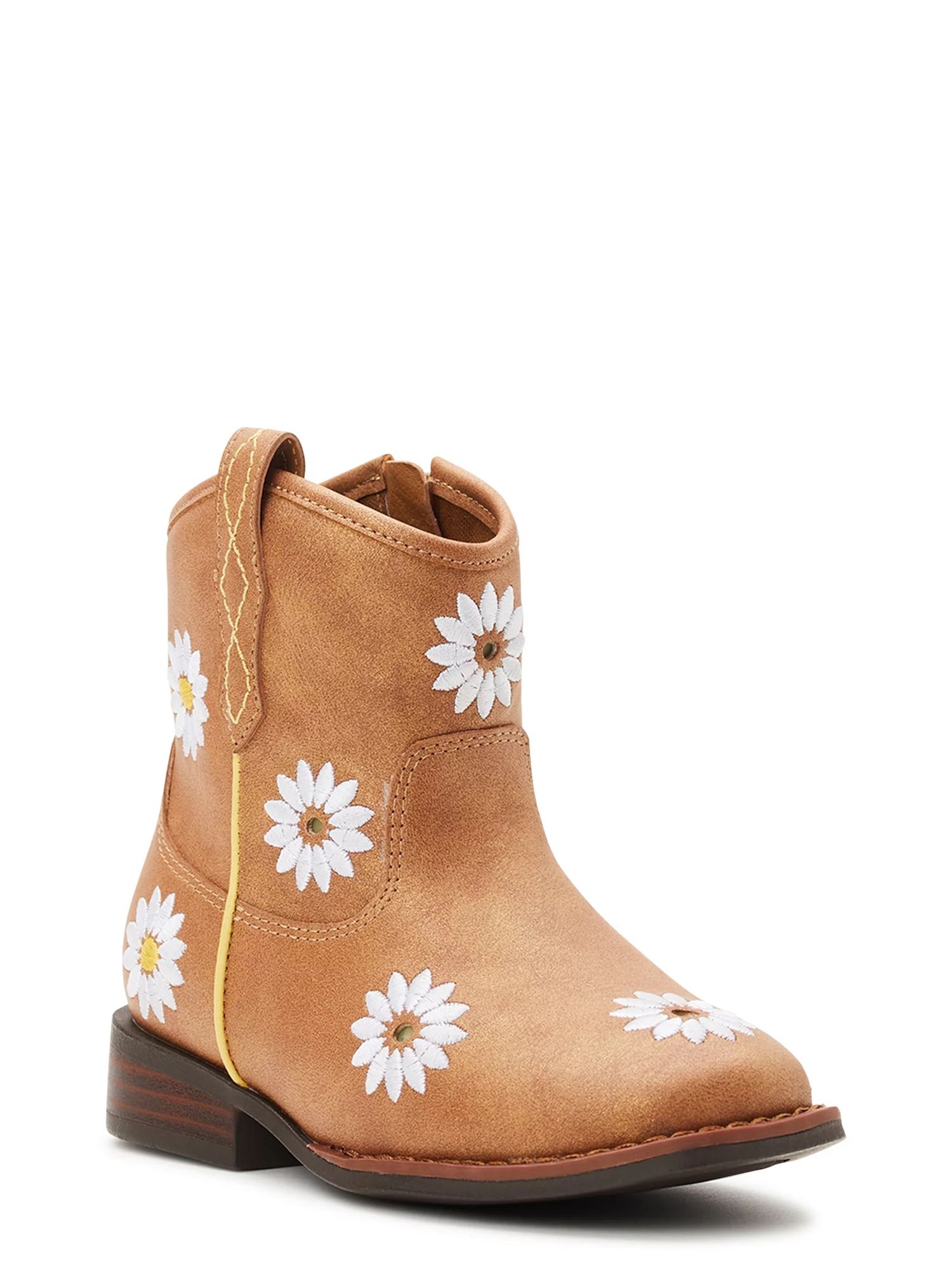 Wonder Nation Toddler Girls Light Up Daisy Cowboy Boot, Sizes 7-12 | Walmart (US)