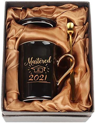WHATCHA Mastered it 2021 Black Gold Funny Coffee Mugs Graduation Gifts for Masters College Gradua... | Amazon (US)