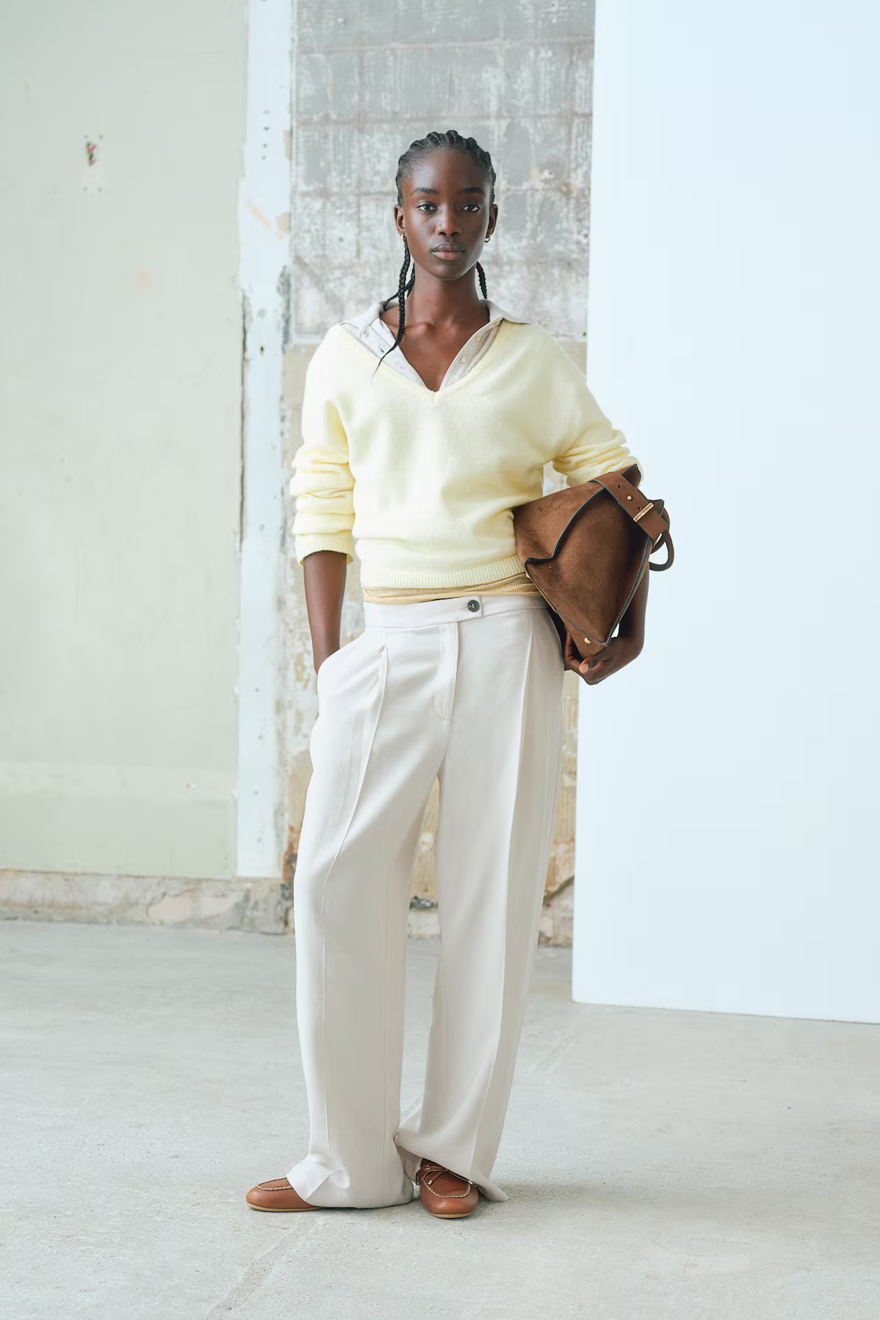 Wide twill trousers | H&M (UK, MY, IN, SG, PH, TW, HK)