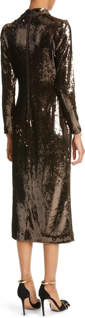 Brooklyn Sequin Long Sleeve Midi Dress | Nordstrom