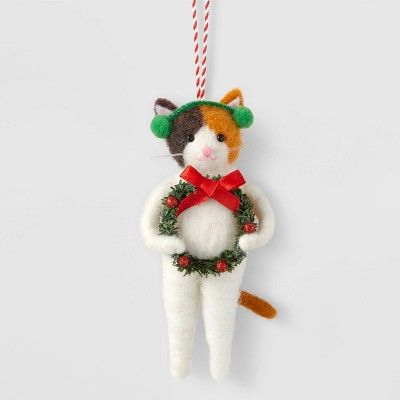 Felted Wool Calico Cat Christmas Tree Ornament - Wondershop™ | Target