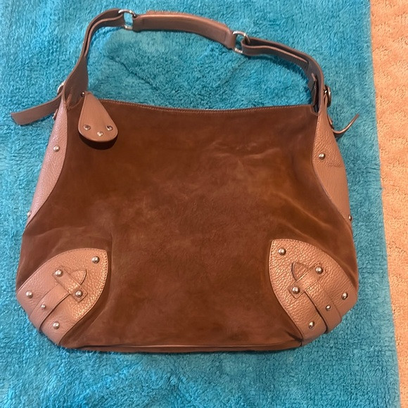 Furla bag heavyweight brown suede. Very good used condition. | Poshmark